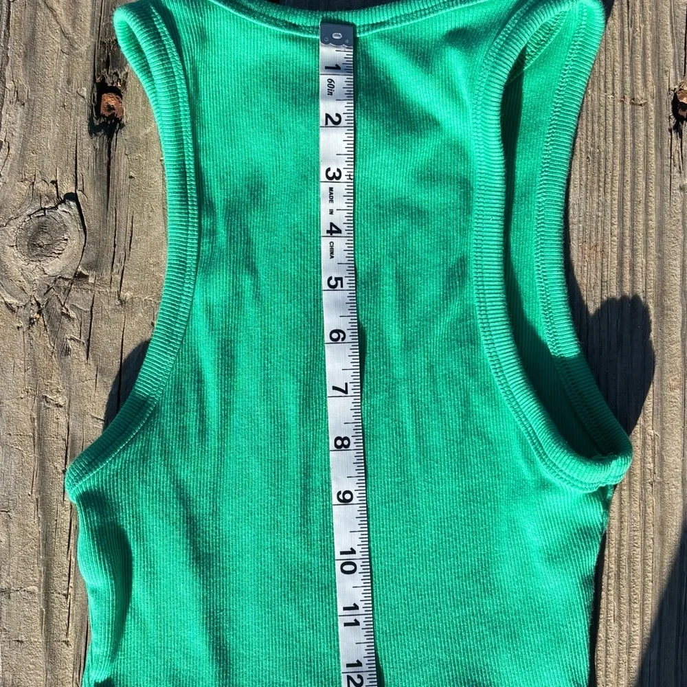 Zara Green Ribbed Cropped Tank - Picture 6 of 6
